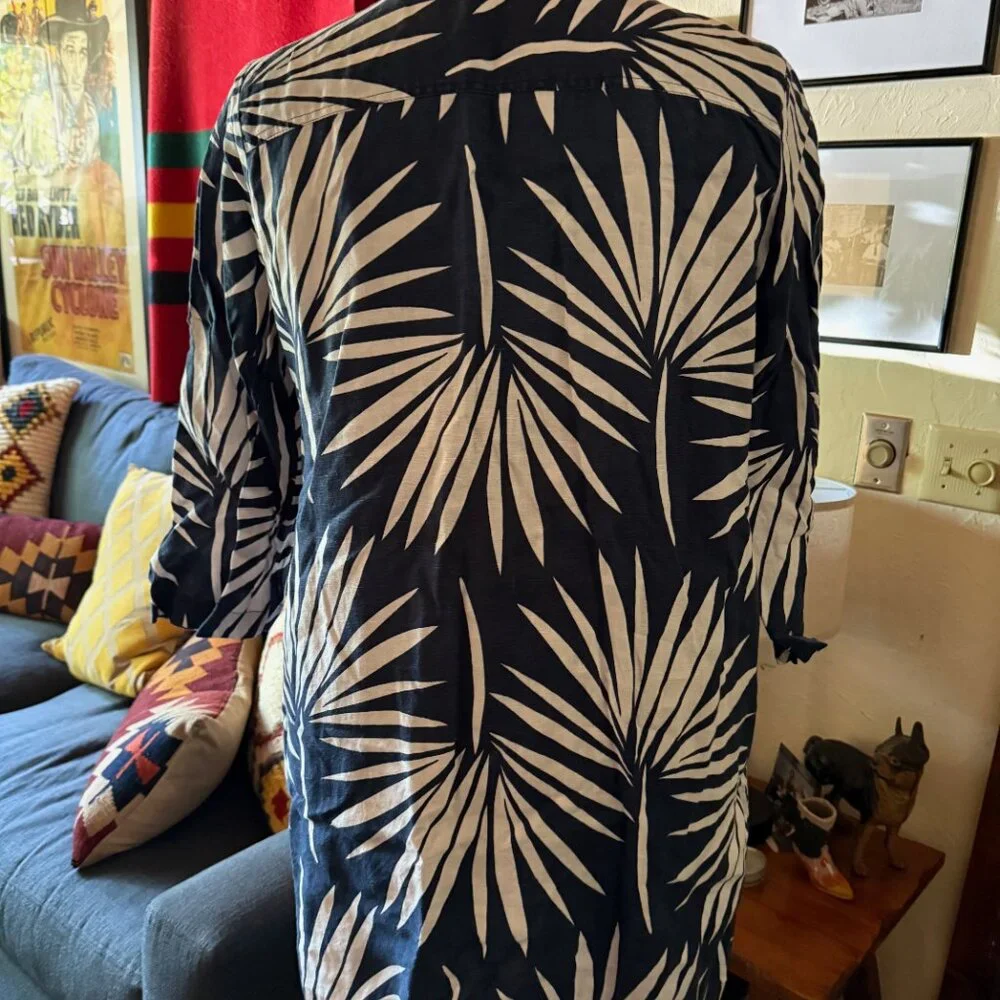 Boden, Navy, White, and Red Linen Tunic Dress - Picture 6 of 6